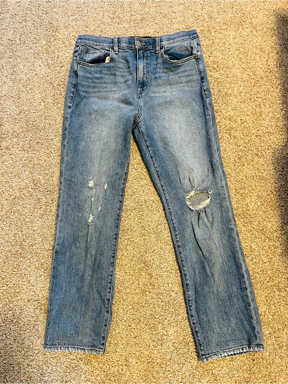 Torrid Mid Rise Straight Classic Denim Distressed Jeans Size 10